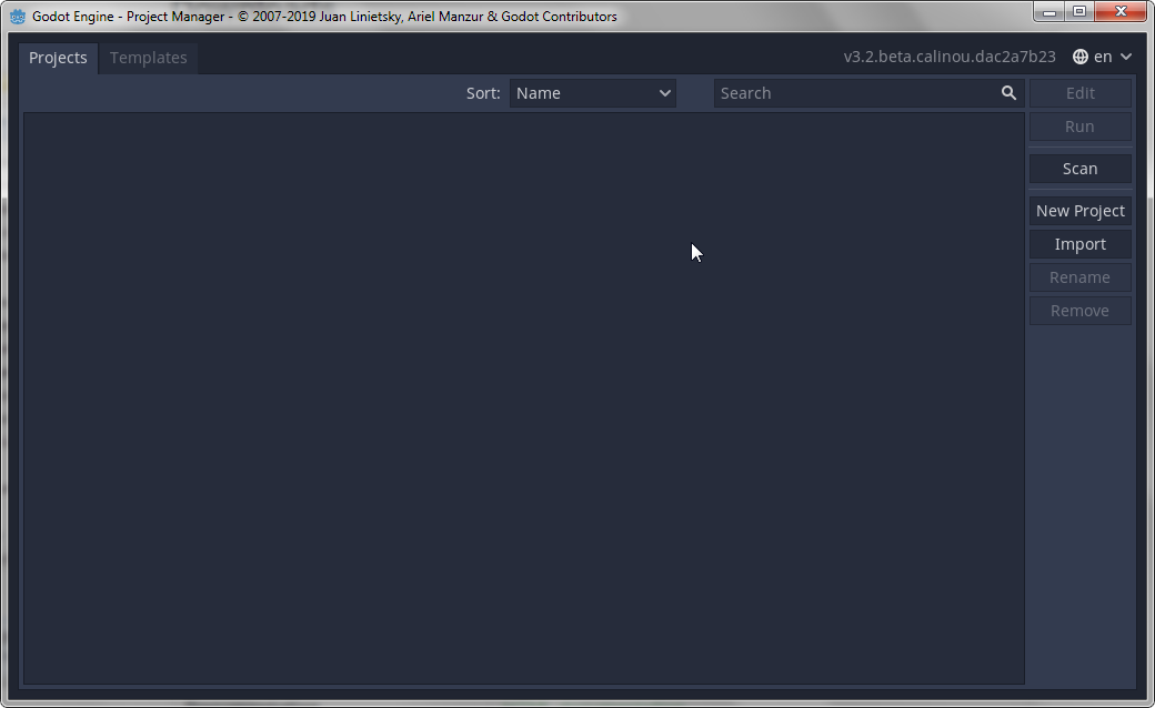 Godot nightly version screenshot