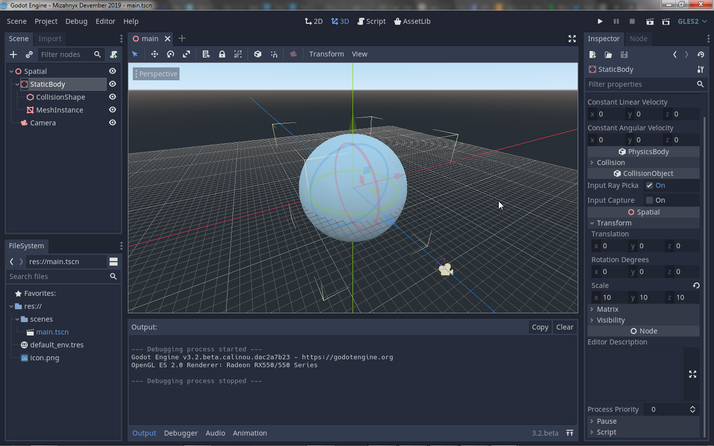Basic planetary sphere